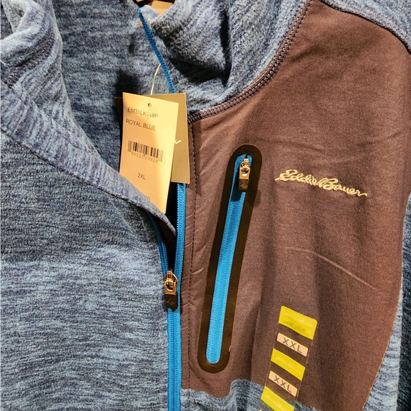 Eddie Bauer Full Zip Fleece Back Long Sleeve Active Top/Sweatshirt - Picture 4 of 5